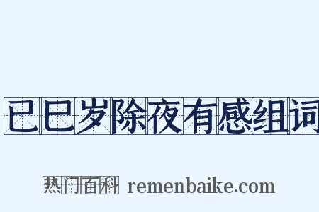 已巳岁除夜有感组词是什么意思的图片